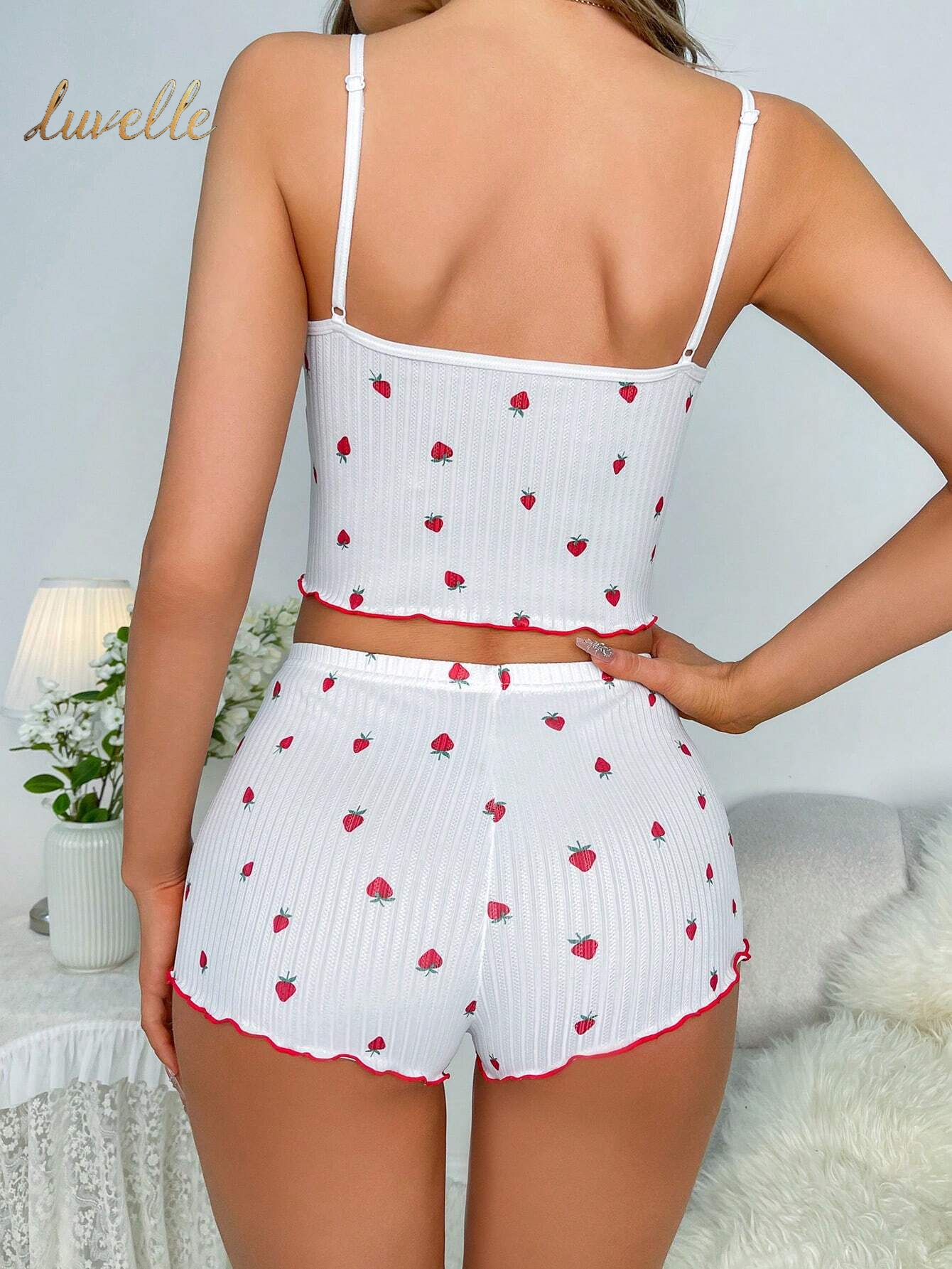 Luvelle Strawberry Sunrise: PJ matching set_White