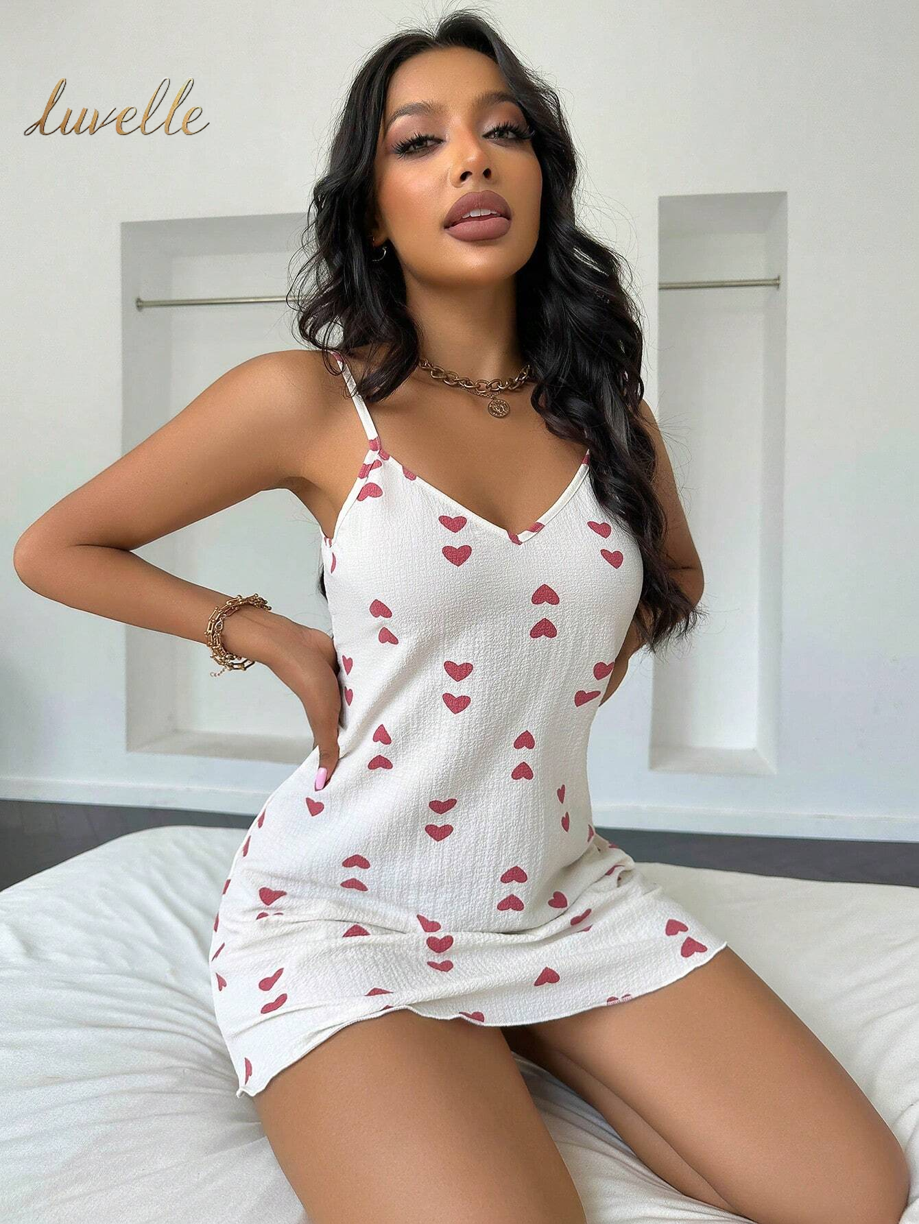 Heart Print Cami Pajama Nightdress